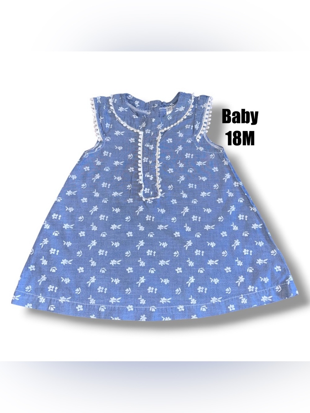 Girl denim chambray tunic shirt size 18 months